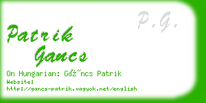 patrik gancs business card